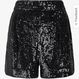 Express Super High Waisted Sequin Pleated Shorts